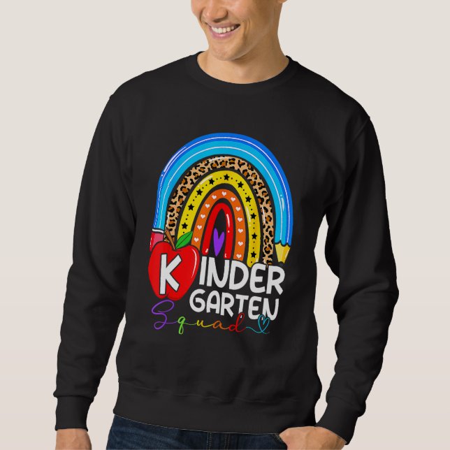 Sudadera Kindergarten Boho Rainbow Teacher Team Kinder Squa (Anverso)