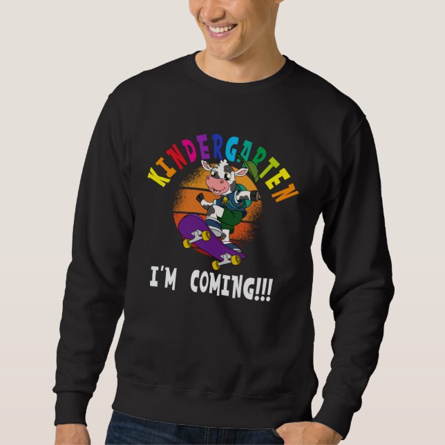 Sudadera Kindergarten I m Coming Cow Skateboarding (Anverso)