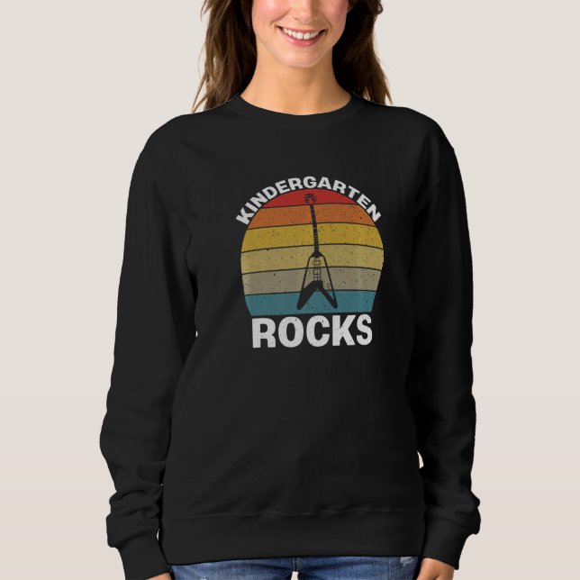 Sudadera Kindergarten Rocks With Guitar Back To School Boys (Anverso)