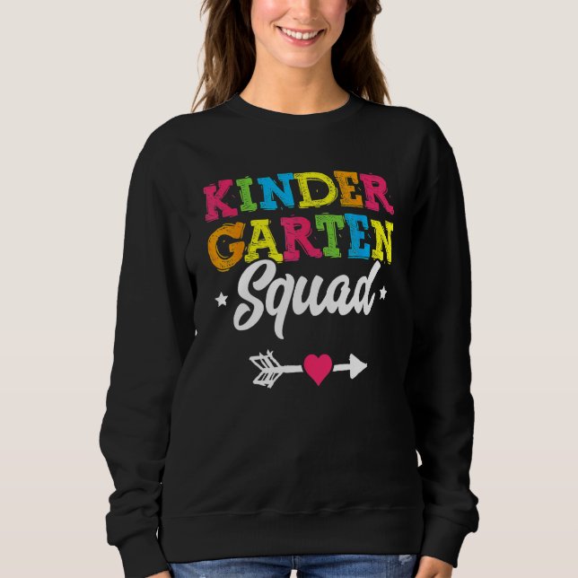 Sudadera Kindergarten Squad  Teacher Student Kid Back To Sc (Anverso)