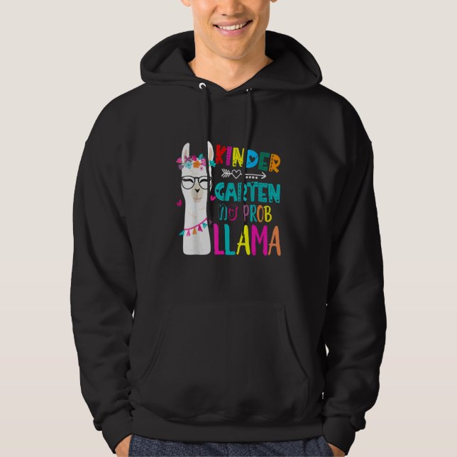 Sudadera Kindergarten Teacher Back To School No Prob Llama (Anverso)