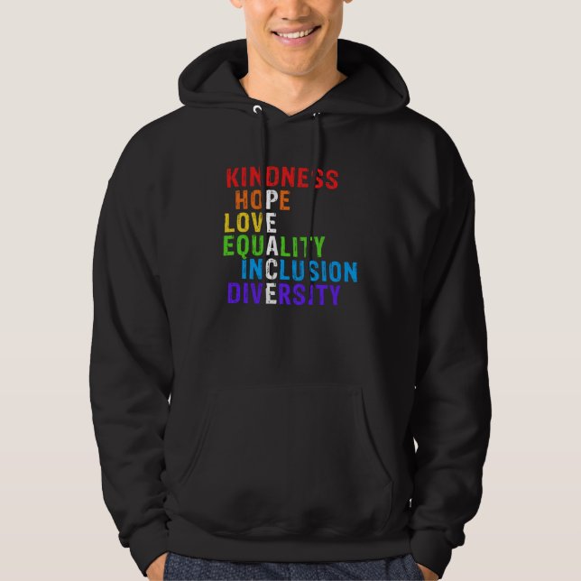 Sudadera Kindness Peace Equality Inclusion Diversity Human  (Anverso)