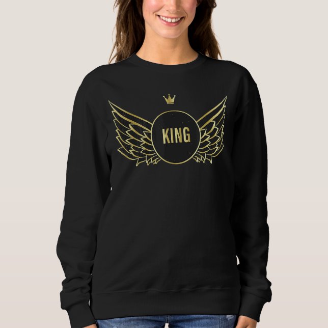 Sudadera King Angel Wings Reina Pareja Por Él (Anverso)