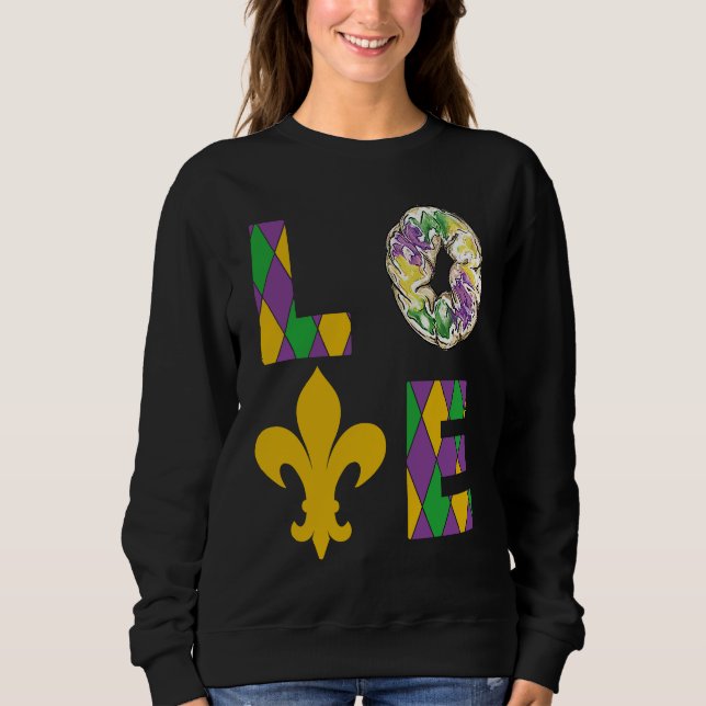 Sudadera King Cake Love Mardi Gras Parade Shenanigans Carni (Anverso)