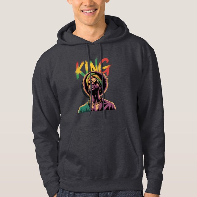 Sudadera King - Diseño de rastas del orgullo negro (Anverso)