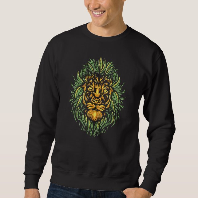 Sudadera King of the Animals Lion Colourful Plant for Lions (Anverso)