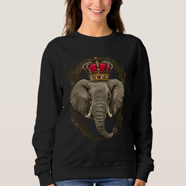 Sudadera King Queen Elephant Princess African Animal Elepha (Anverso)