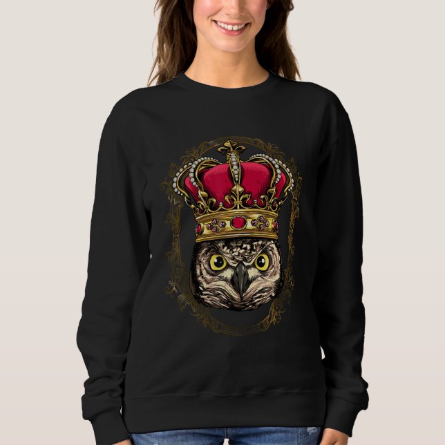 Sudadera King Queen Owl Bird Princess Animal Bird  Owl (Anverso)