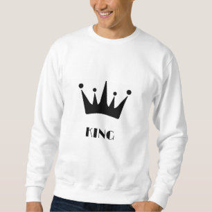 Sudadera KING Texto Personalizado Corona Color Negro Hombre