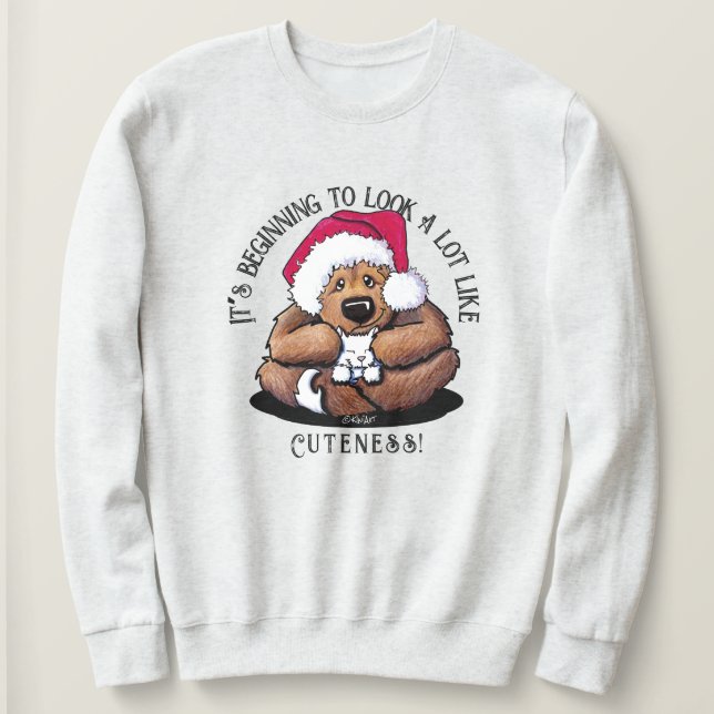 Sudadera KiniArt Bear Hug Navidades Sweatshirt (Anverso del diseño)