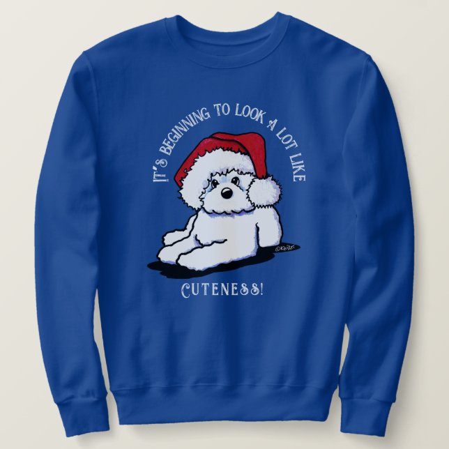 Sudadera KiniArt Bichon Frise Navidades Sweatshirt (Anverso del diseño)