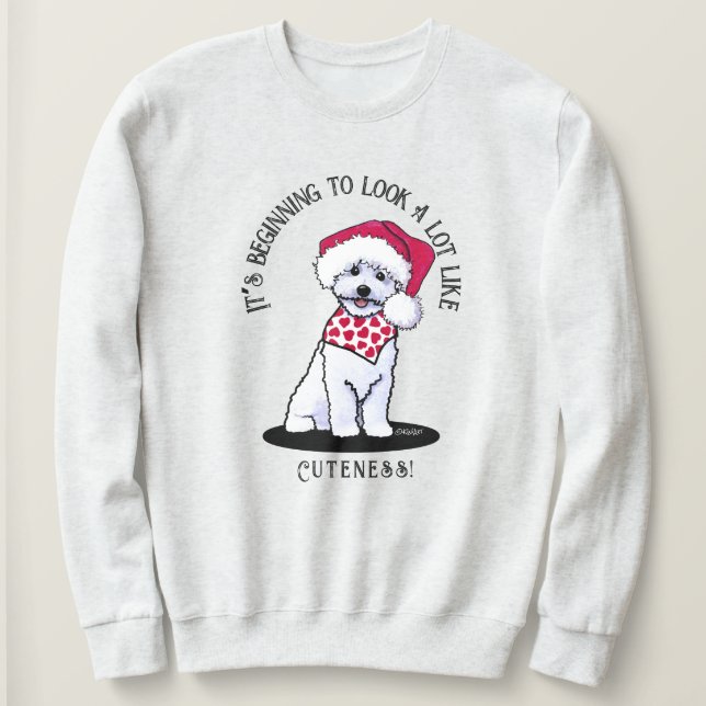 Sudadera KiniArt Bichon Navidades Sweatshirt (Anverso del diseño)