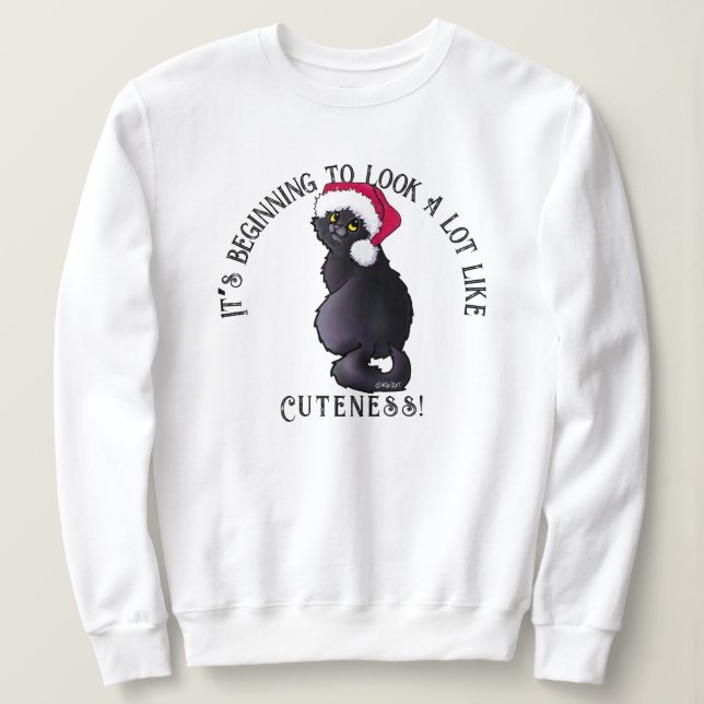 Sudadera KiniArt Black Cat Navidades Sweatshirt (Anverso del diseño)