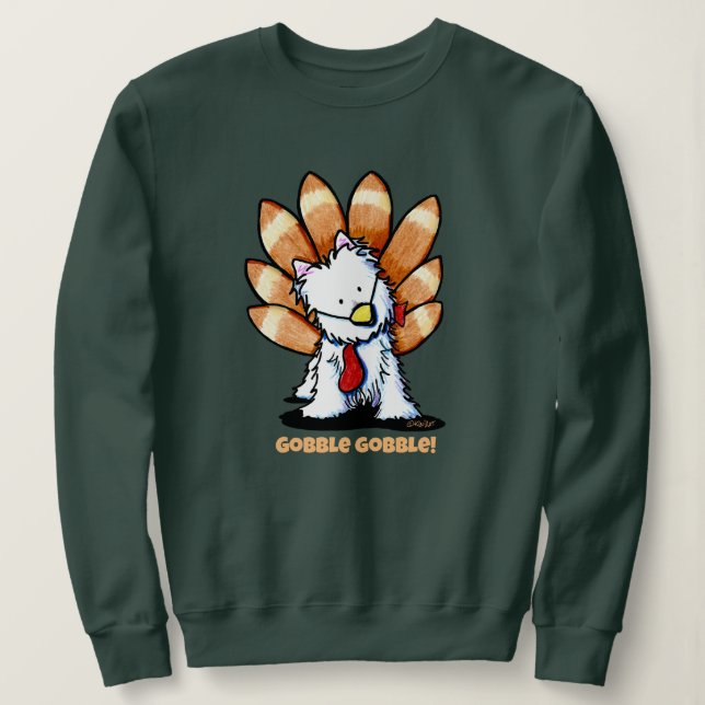 Sudadera KiniArt Día de Acción de Gracias Westie (Anverso del diseño)