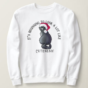 Sudadera KiniArt Gray Cat Navidades Sweatshirt