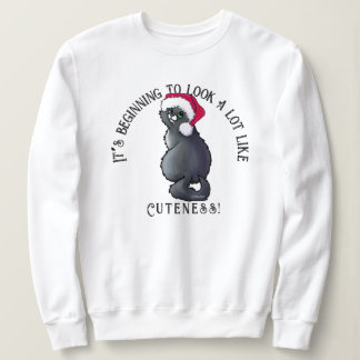 Sudadera KiniArt Gray Cat Navidades Sweatshirt