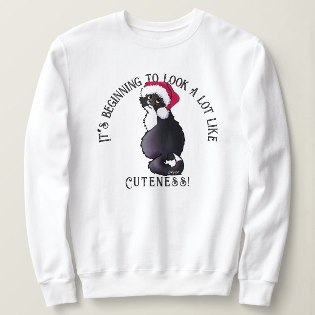 Sudadera KiniArt Kitty Cat Navidades Sweatshirt (Anverso del diseño)