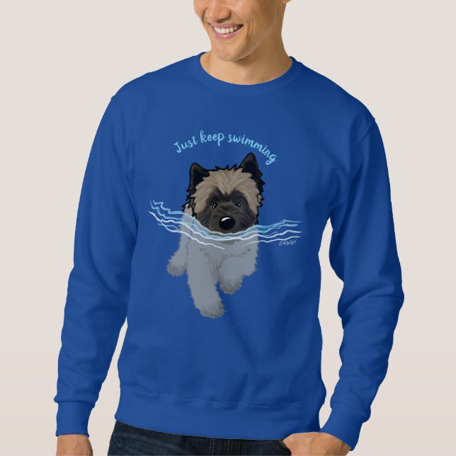 Sudadera KiniArt Nadando Camiseta de Cairn Terrier (Anverso)