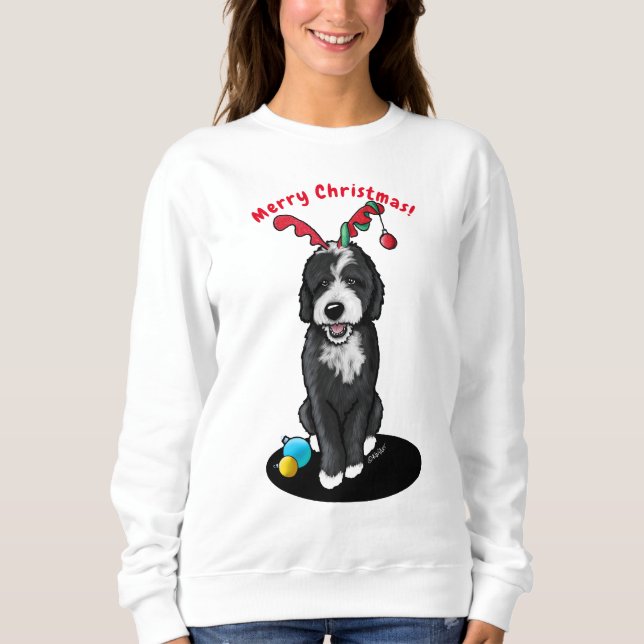 Sudadera KiniArt Navidad Bernadoodle (Anverso)