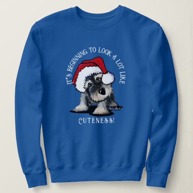 Sudadera KiniArt Schnauzer Navidades Sweatshirt (Anverso del diseño)
