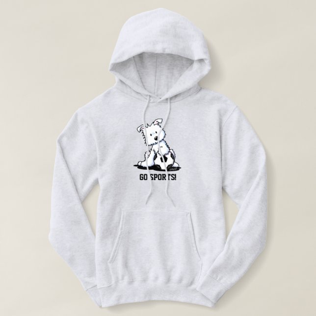 Sudadera KiniArt Soccer Westie Puppy (Diseño del anverso)