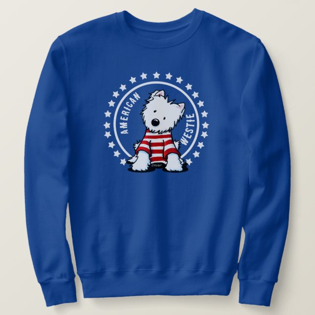 Sudadera KiniArt Stars And Stripes Westie Sweatshirt (Anverso del diseño)
