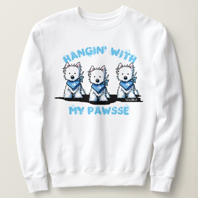 Sudadera KiniArt Westie Trío Mis Patas (Anverso del diseño)