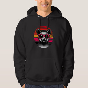 Sudadera Kinkajou Retro Vintage Animal Sunset Gafas de sol