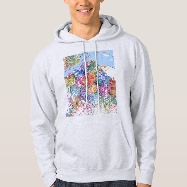 Sudadera Kinshasa DR Congo City Map (Anverso)