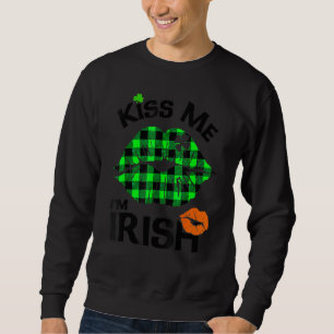 Sudadera Kisme I M Irish Buffalo Plaid Lips Clover St Pat