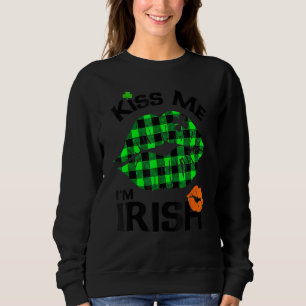 Sudadera Kisme I M Irish Buffalo Plaid Lips Clover St Pat
