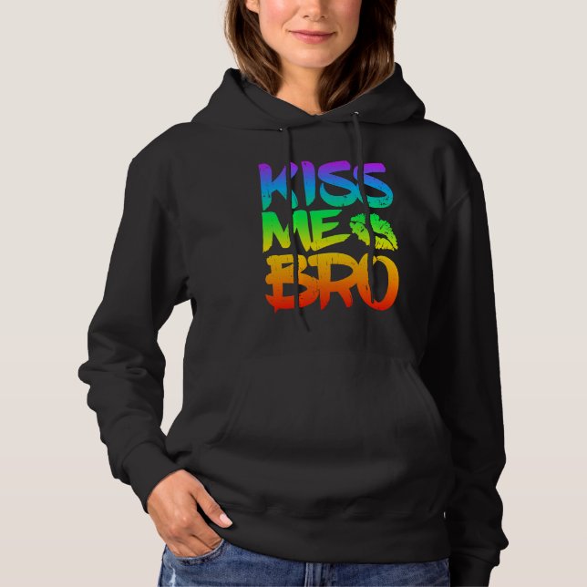 Sudadera Kiss Me Bro Gay Pride Month LGBT homosexual Rainbo (Anverso)