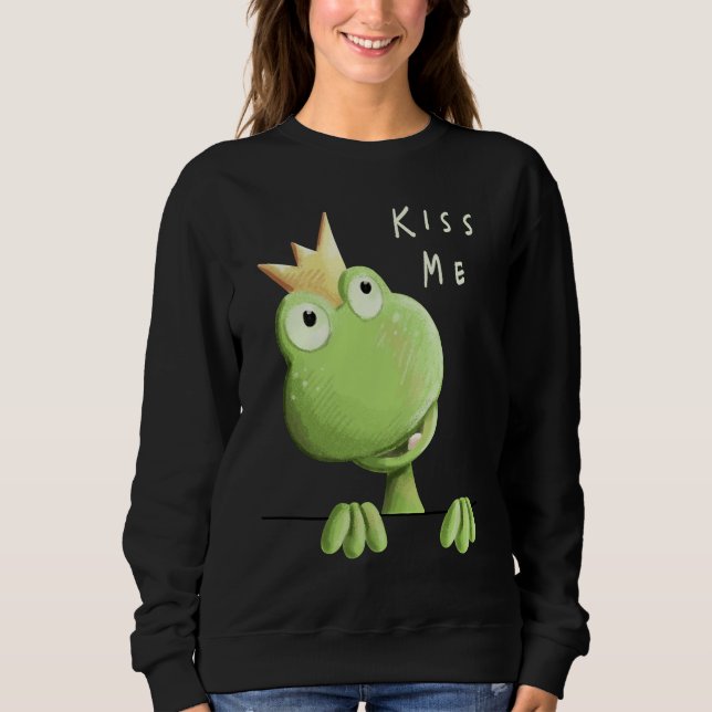 Sudadera Kiss Me Frog with Crown Frog Prince Fan (Anverso)