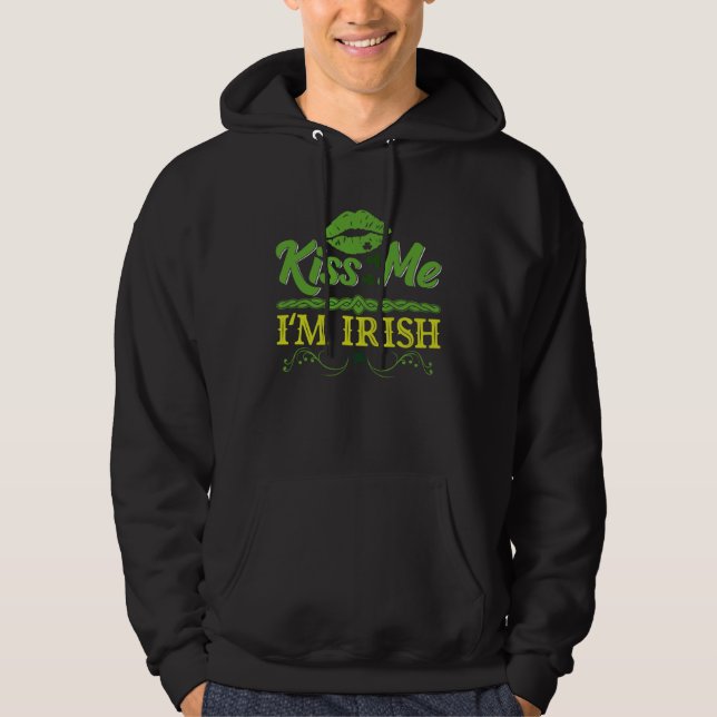 Sudadera Kiss Me I´m Irish Shamrock St Patrick s Day  1 (Anverso)