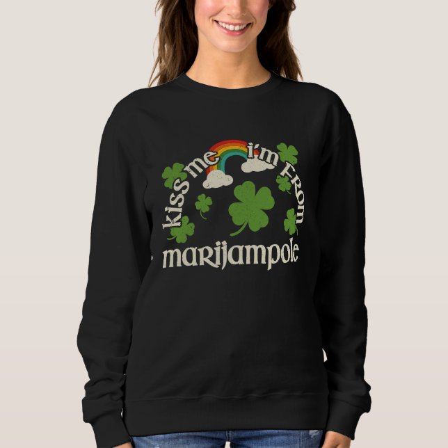 Sudadera Kiss Me Shamrock  City St Patrick's Day Marijampol (Anverso)