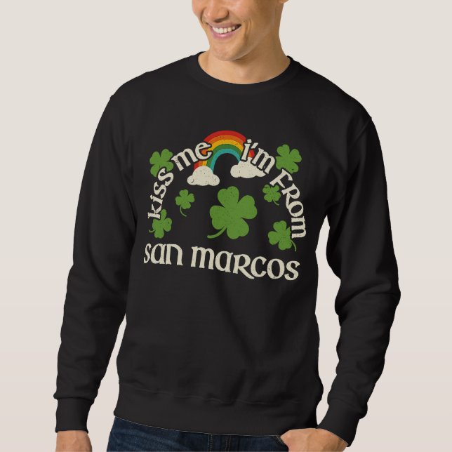 Sudadera Kiss Me Shamrock  City St Patrick's Day San Marcos (Anverso)