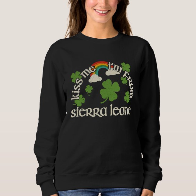 Sudadera Kiss Me Shamrock  Funny St Patrick's Day Sierra Le (Anverso)