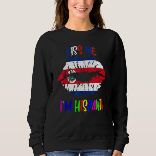 Sudadera Kiss Me soy la bandera hispana de costa rica Hispa