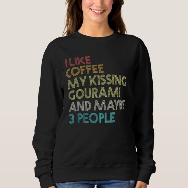 Sudadera Kissing Gourami Fish Coffee Aquarium Vintage Retro (Anverso)