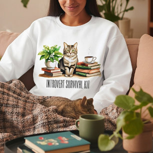 Sudadera Kit de supervivencia para introvertidos (Gato,plan
