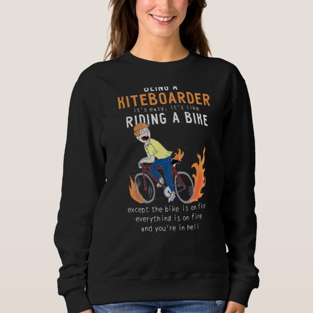 Sudadera Kiteboarder Como Montar En Bicicleta Gracioso (Anverso)