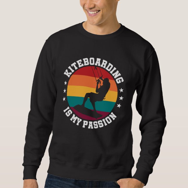 Sudadera Kiteboarder Retro Kitesurfing Kiteboarding Windsur (Anverso)