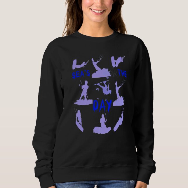 Sudadera Kiteboarder Silhouette Montage Seas The Day Lilac (Anverso)