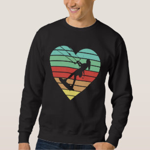 Sudadera Kitesurfer Corazón Cometa Kitesurf Retro Kiteboard