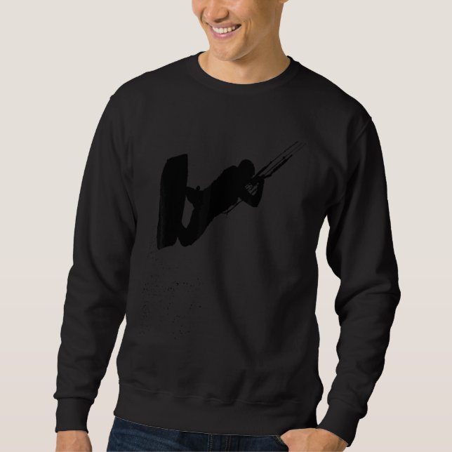 Sudadera Kitesurfing Cometa de acción y silueta de surf neg (Anverso)