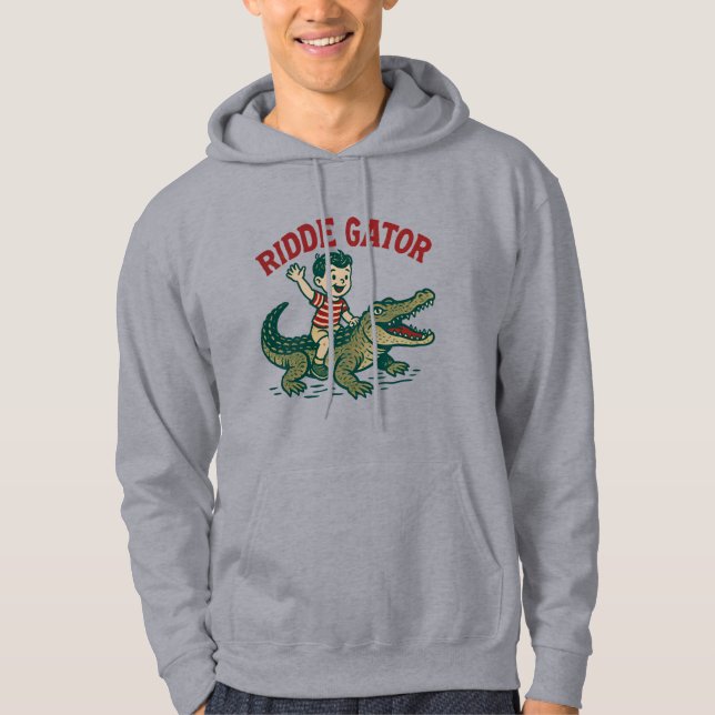 Sudadera Kitsch Antiguo de Florida Caimán Retro Aligátor Ri (Anverso)