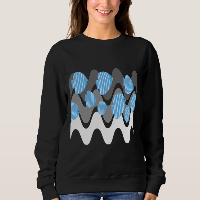 Sudadera Kitschy Angel Fish Blue (Anverso)