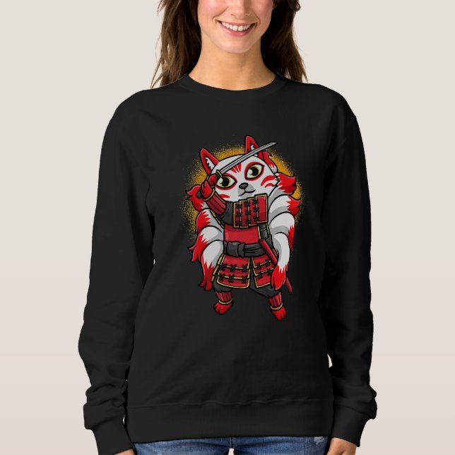 Sudadera Kitsune Ninja Nine Hombres Samurai Japoneses de Fo (Anverso)