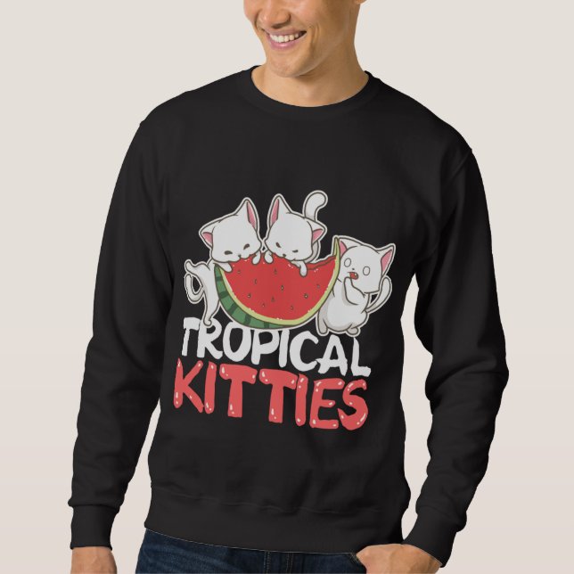 Sudadera Kitties tropicales Funny Cat Kitten Watermelon (Anverso)