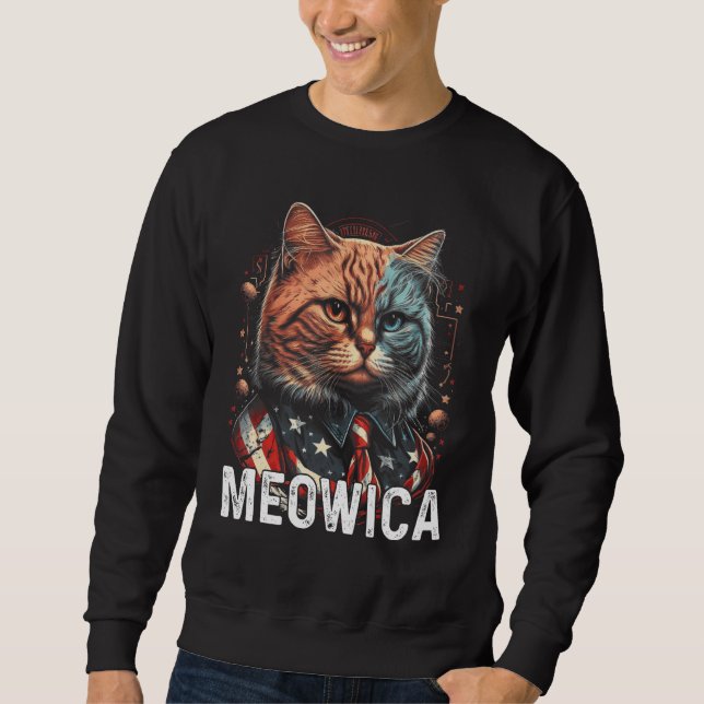 Sudadera Kitty Cat 4th Of July Meowica USA Patriotic Indepe (Anverso)